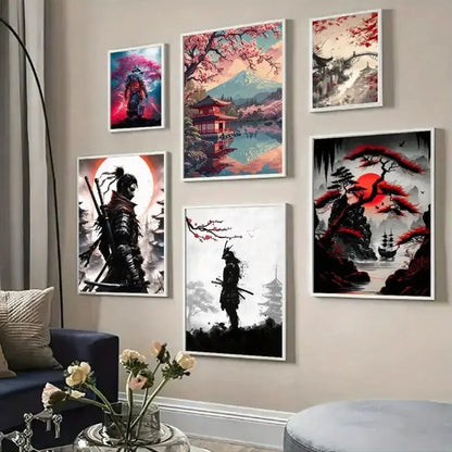 Japanese Scenery and Samurai Canvas Printswall