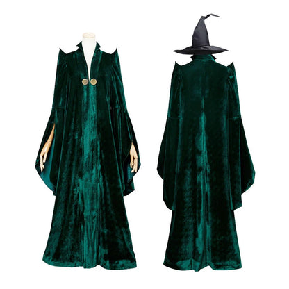 Velvet Witch Cloak & Hat Costume for Adults