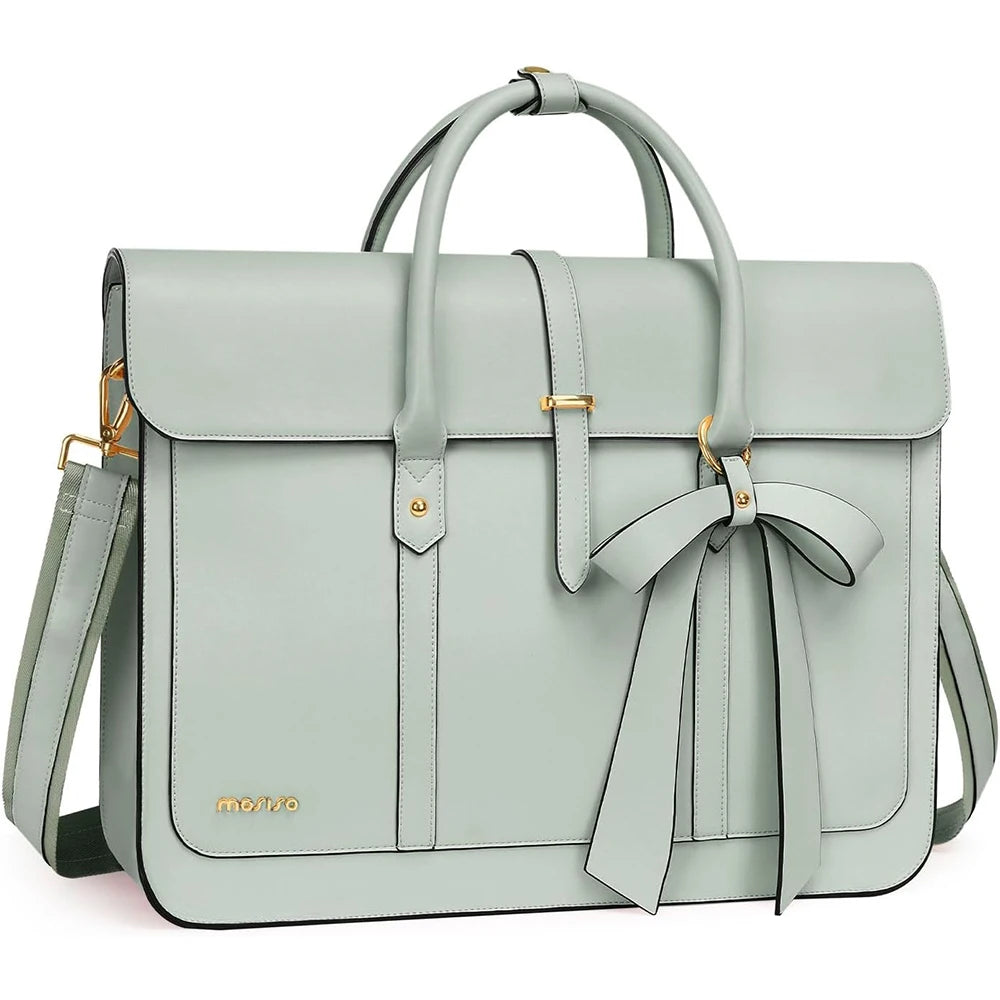 Bow PU Leather Briefcase Laptop Bag