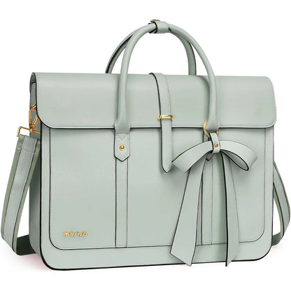 Bow PU Leather Briefcase Laptop Bag