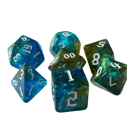 7 Piece Resin Dice Sets - Colourful