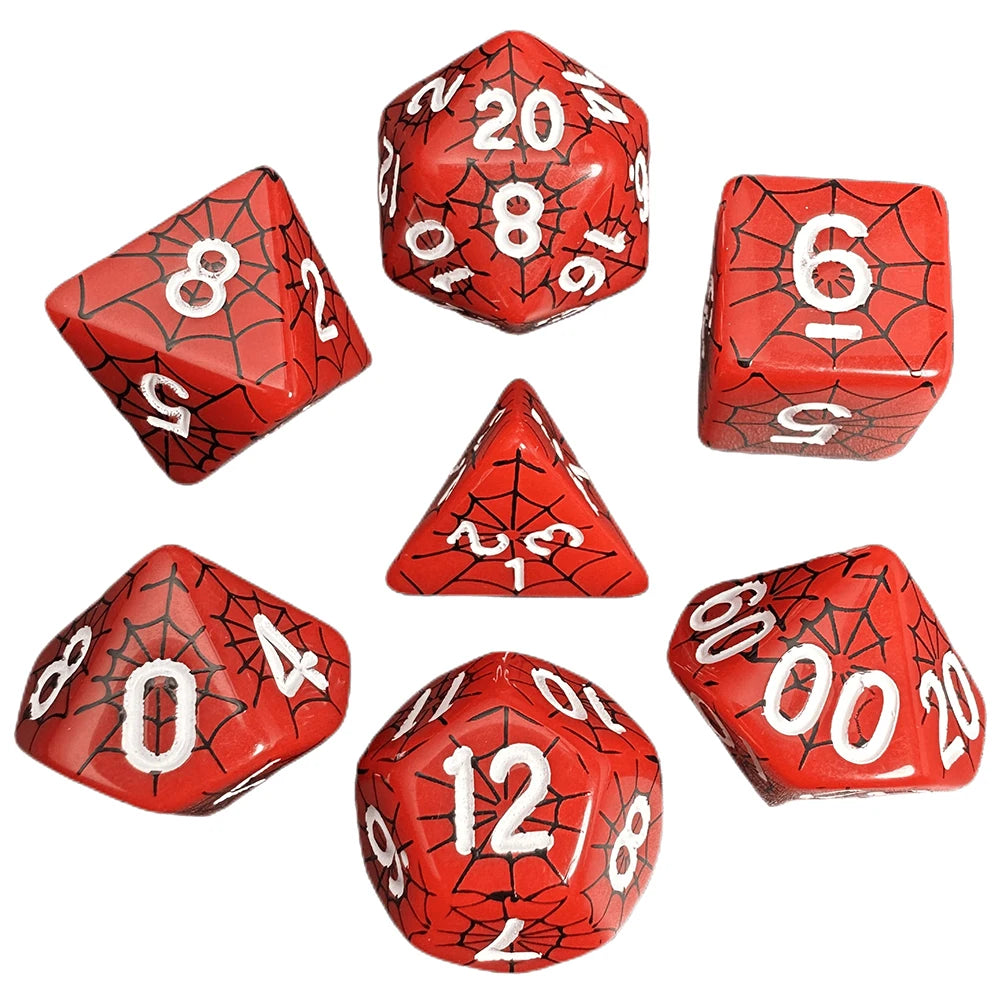 Spiderweb 7 Piece DND Dice Set