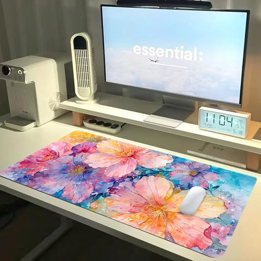 Watercolour Flowers Computer Desk Mat