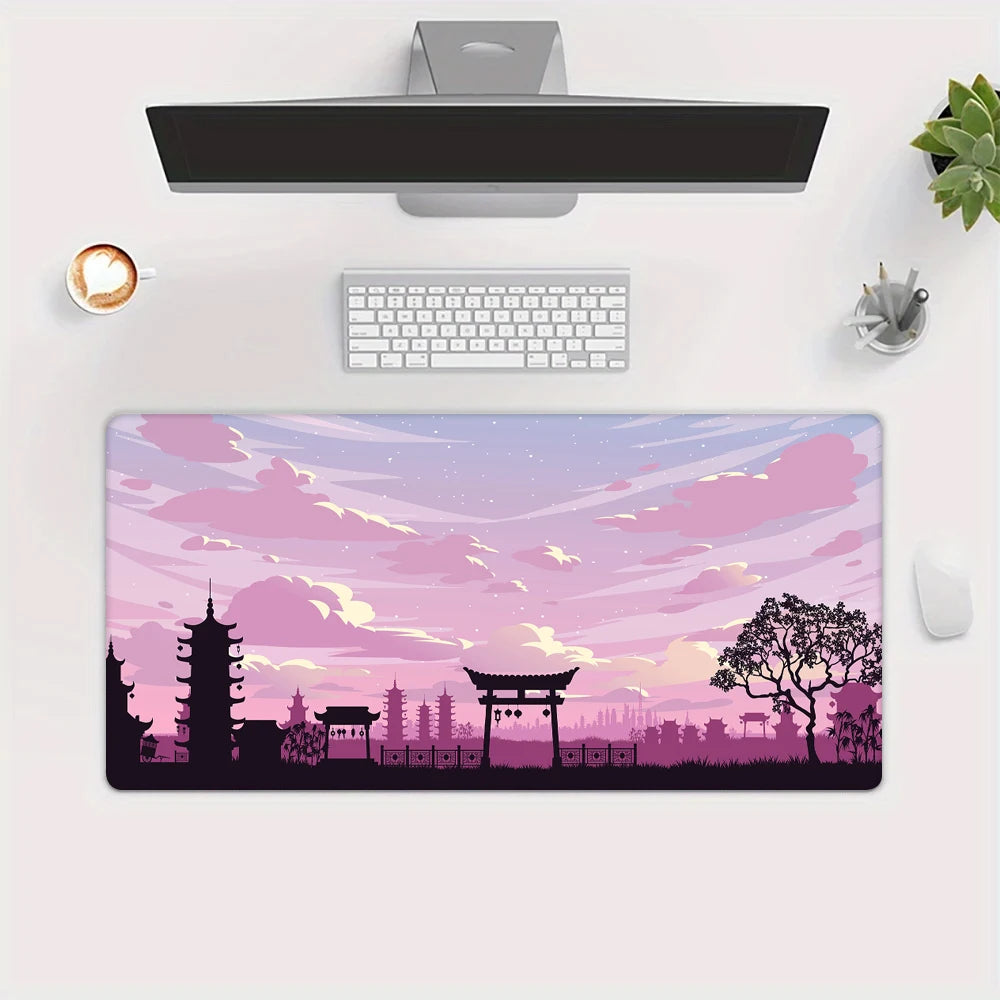Cherry Blossom Landscape Desk and Keyboard Mat