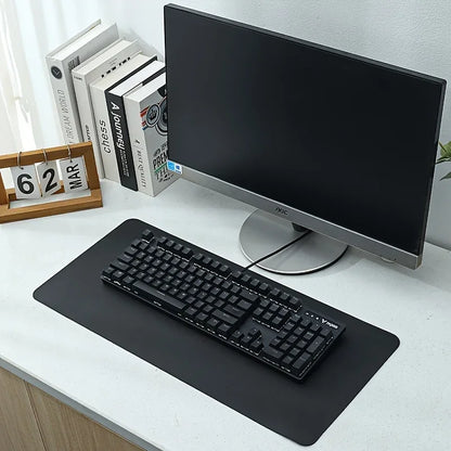 Solid Colour PU Leather Waterproof Desk Mat