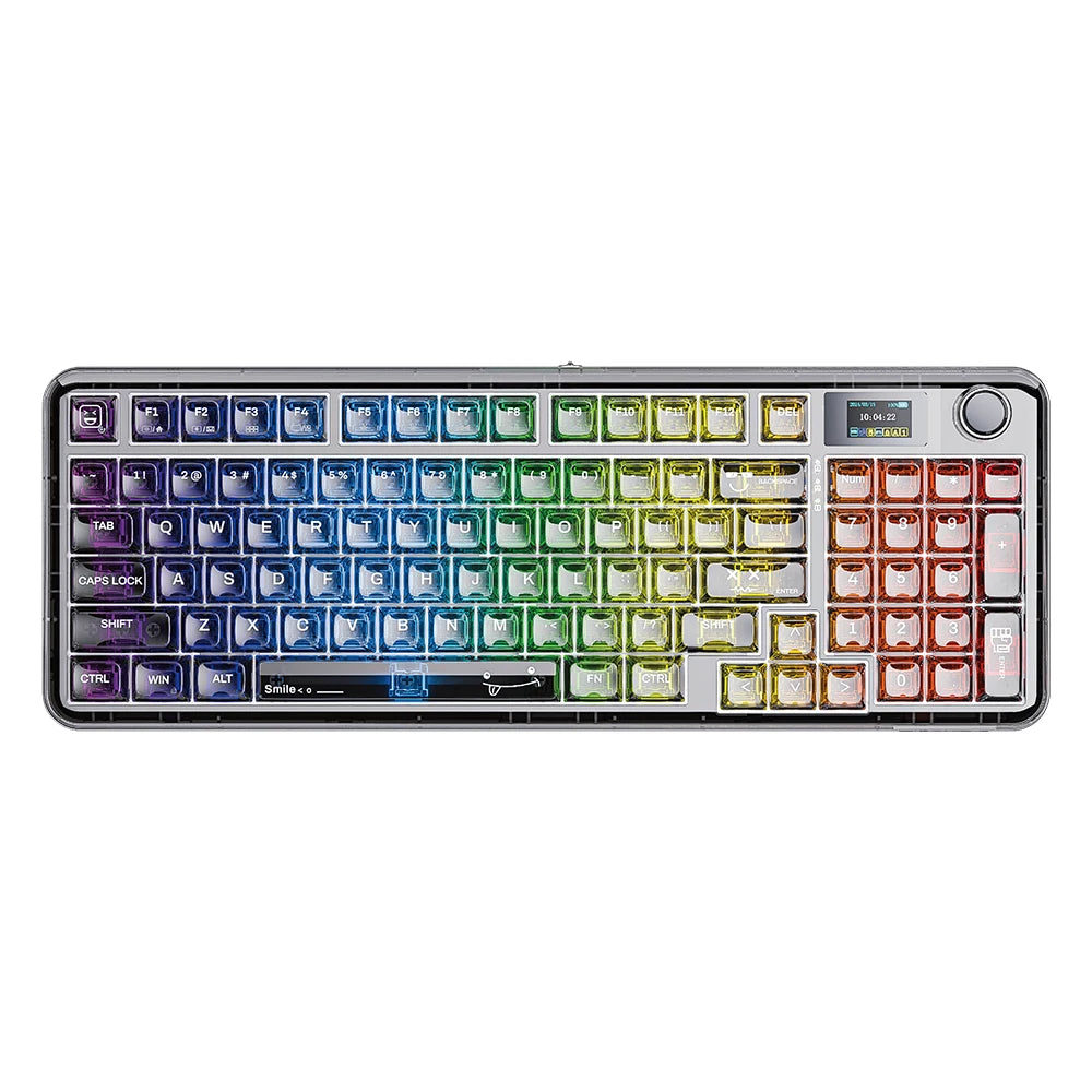 AULA F-NB98 Transparent Mechanical Keyboard – 96% Wireless with Knob & Screen