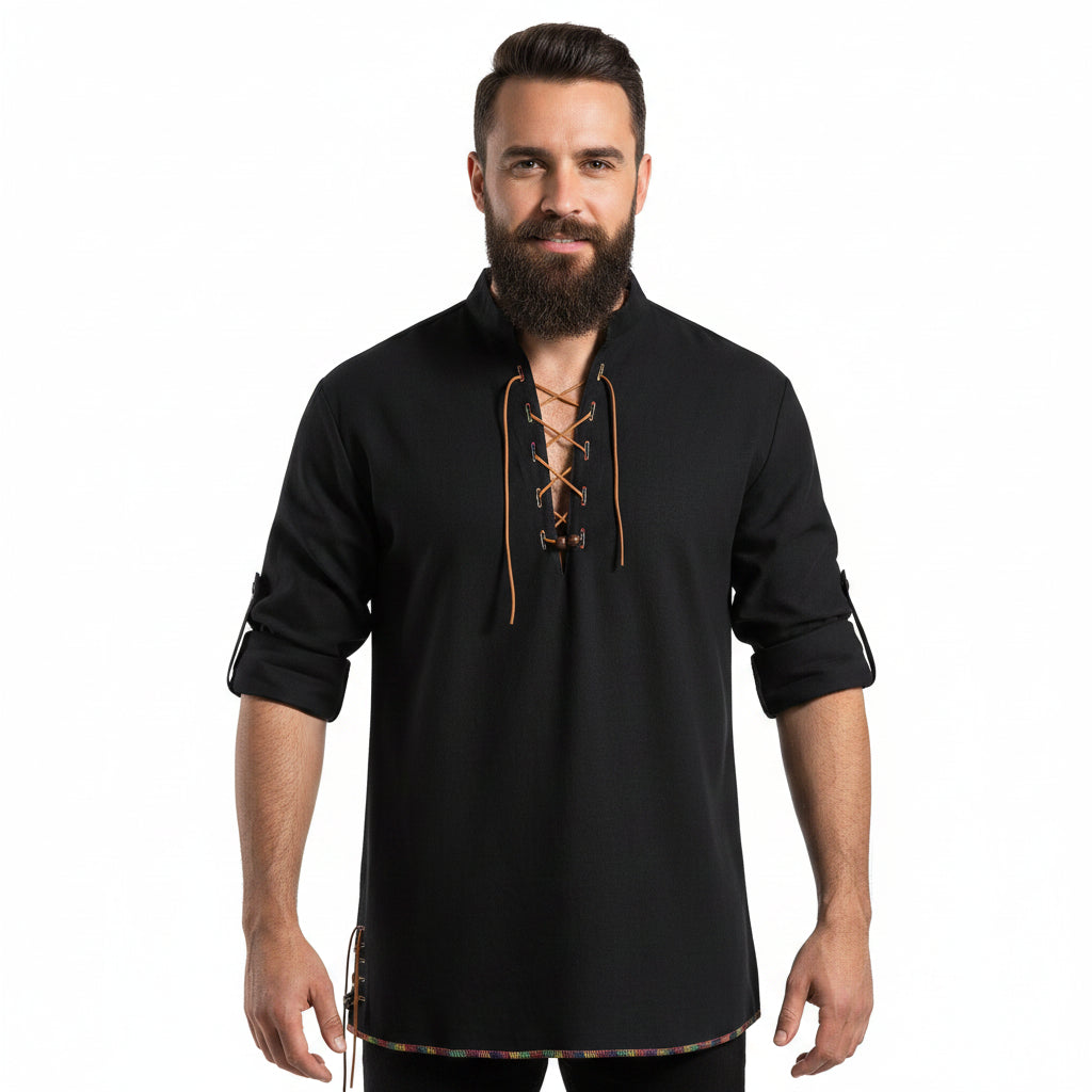 Medieval Men's Tie Front Shirt