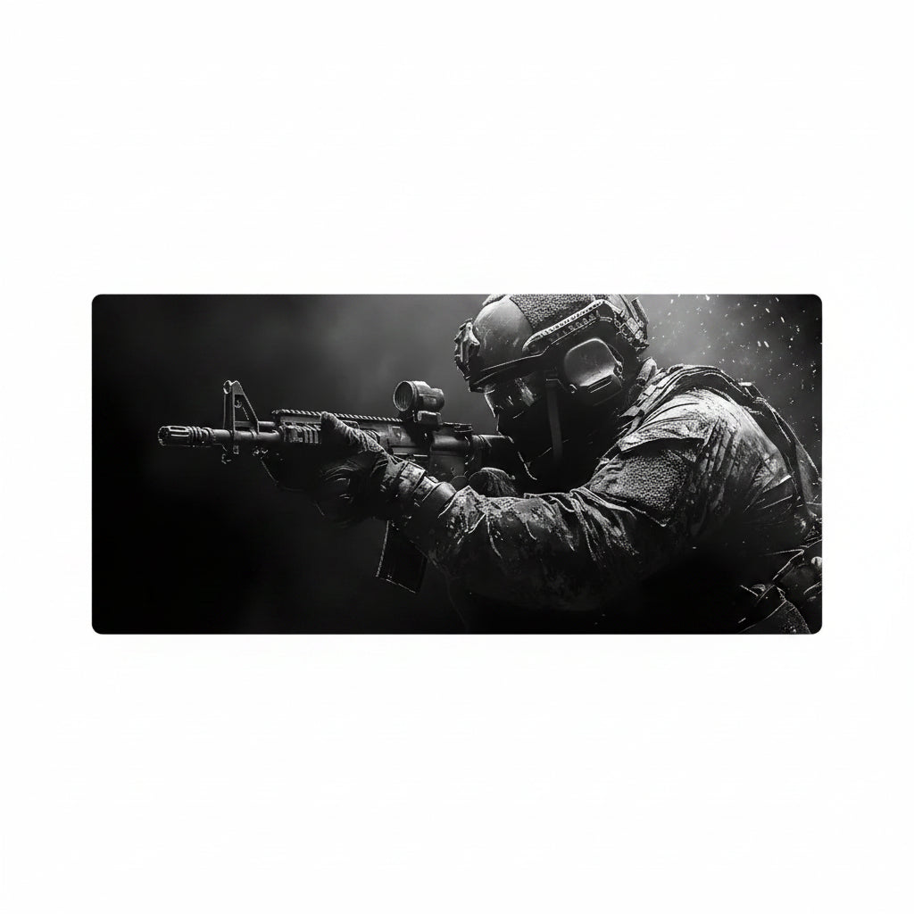 Tactical Soldier Computer Desk Mat
