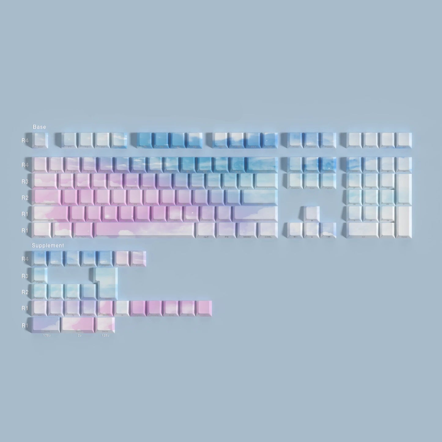 Keyboard Keycap Full Set 131 Keys - Dreamy Sky Side Print