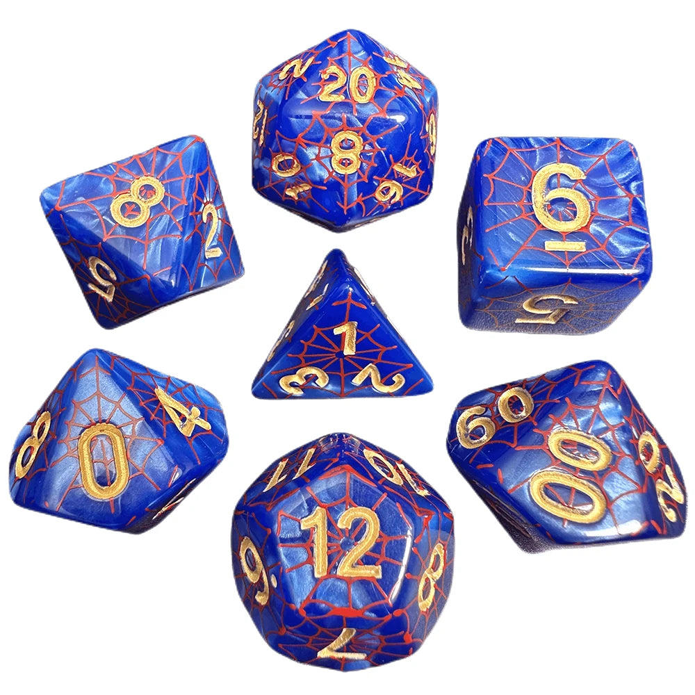 Spiderweb 7 Piece DND Dice Set
