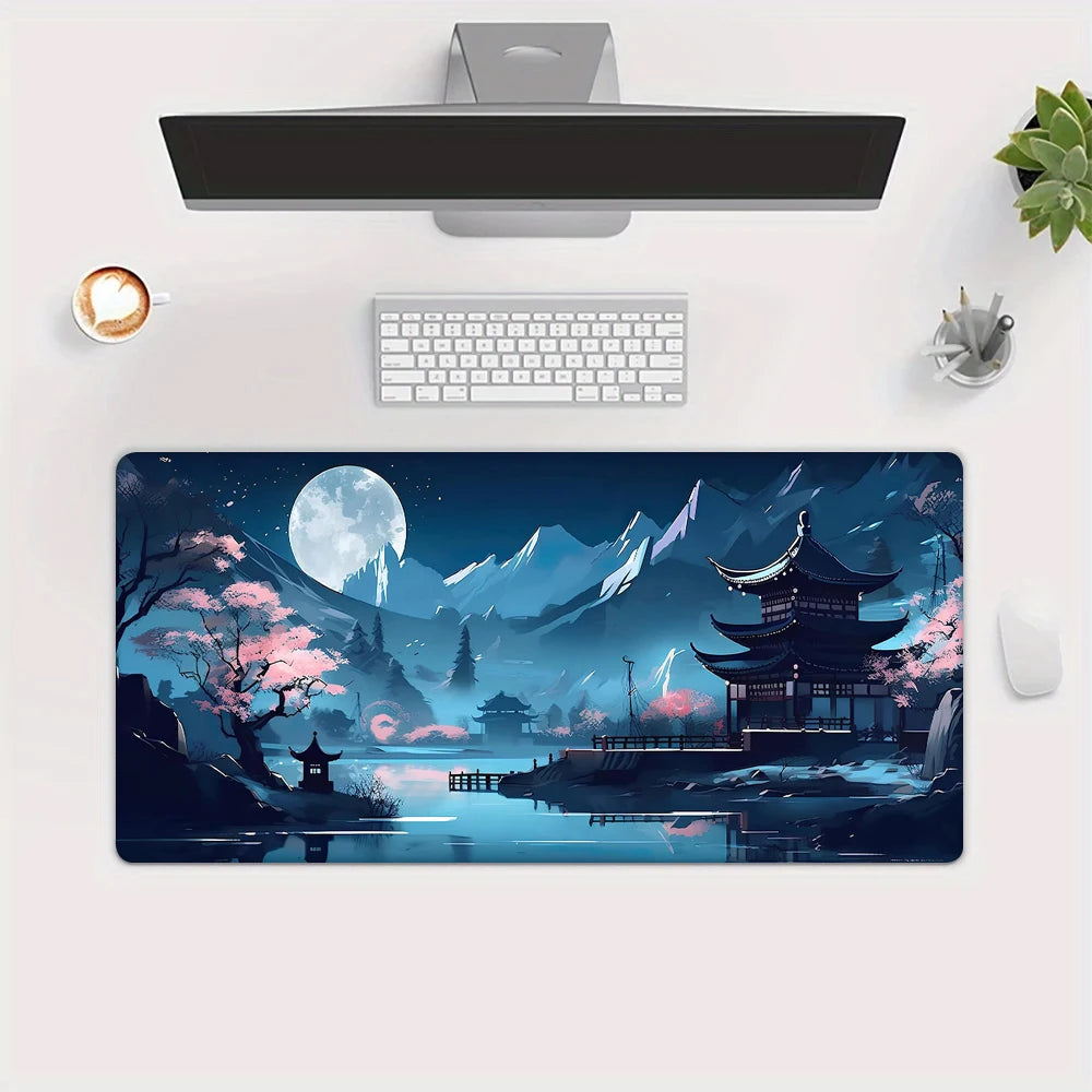 Cherry Blossom Landscape Desk and Keyboard Mat