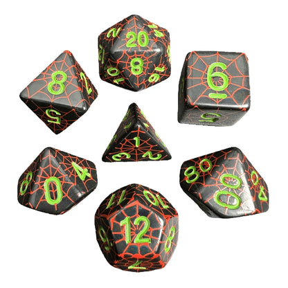 Spiderweb 7 Piece DND Dice Set