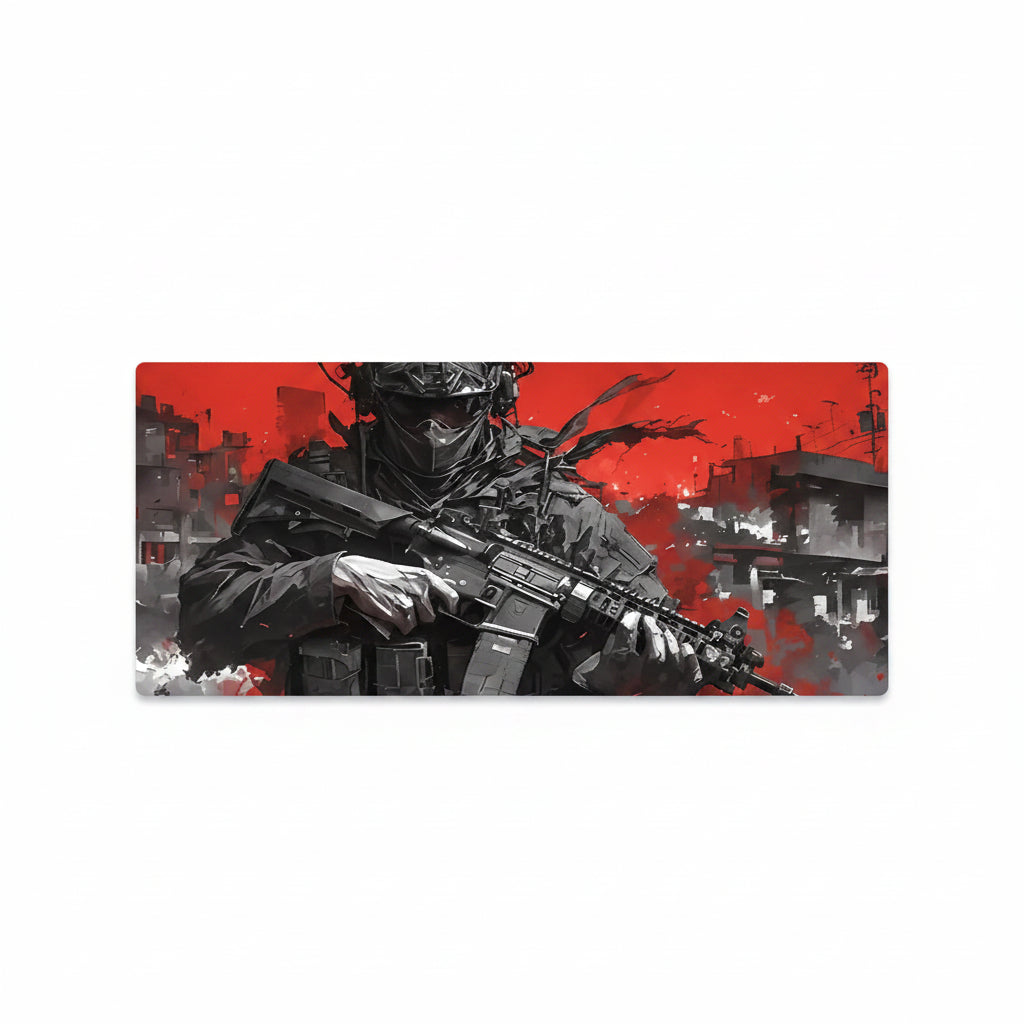 Tactical Soldier Computer Desk Mat