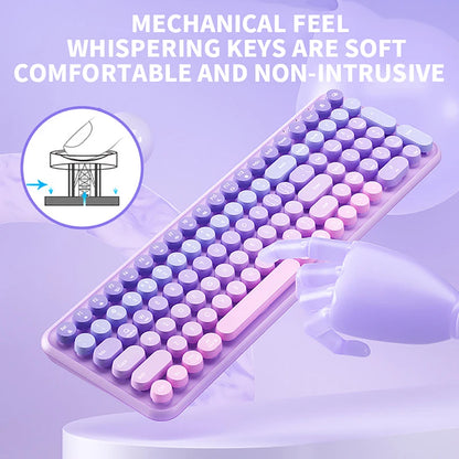 Pastel Princess Ergonomic 2.4G Wireless Keyboard