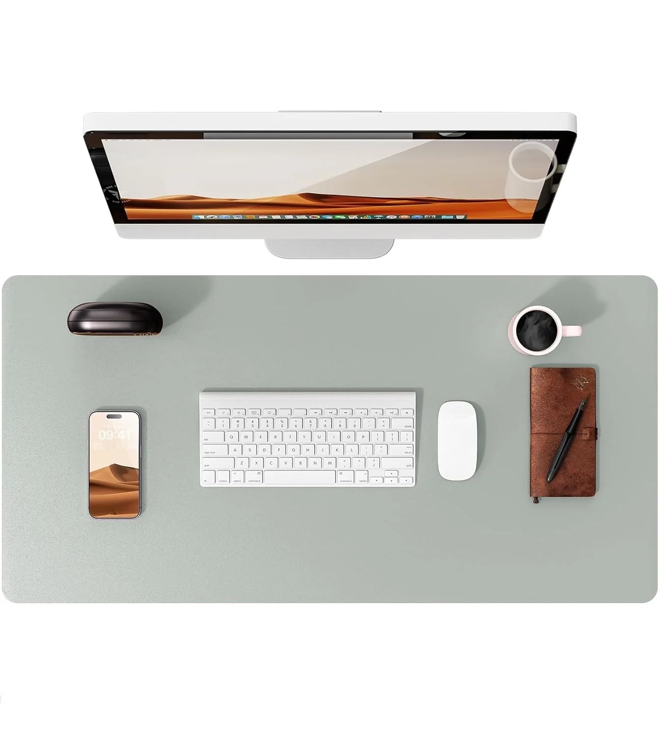 Large Colourful PU Leather Office Desk Mat