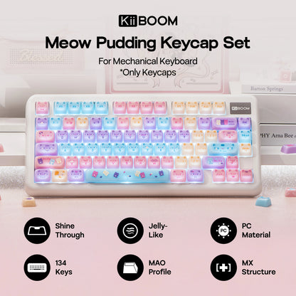 KiiBOOM Meow Pudding Cat Keycap Set 134 pc