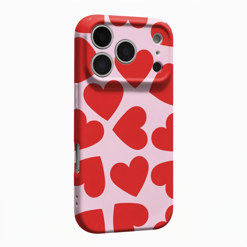 Cute Love Heart iPhone Case – Hard Shockproof Bumper Cover