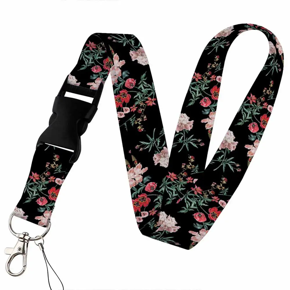 Beautiful Floral Work or School Lanyards