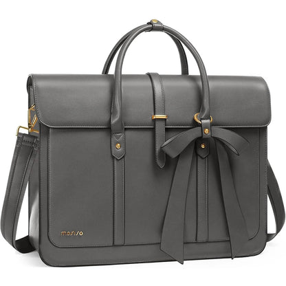 Bow PU Leather Briefcase Laptop Bag
