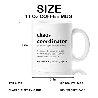 “Chaos Coordinator” Funny Coffee Mug