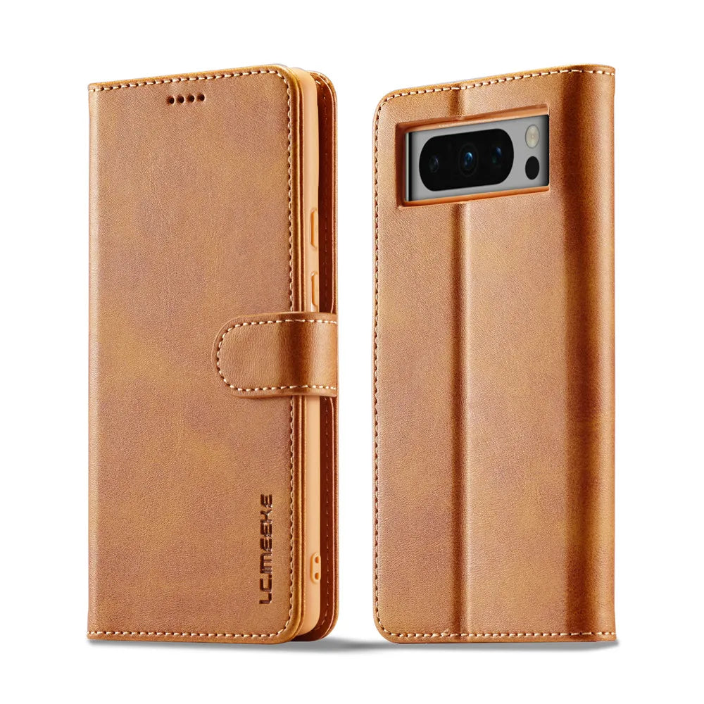 Leather Flip Case with Card Slots for Google Pixel