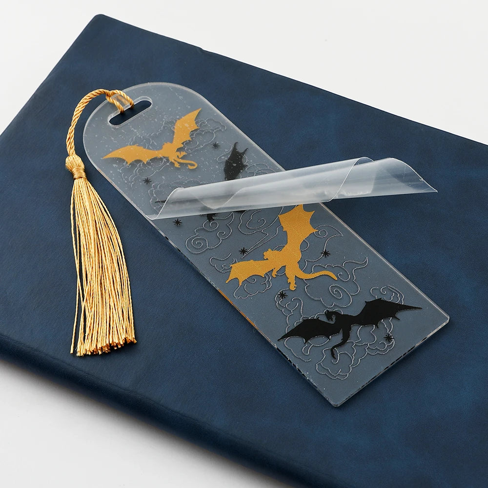 Fourth Wing Dragon Bookmark with Tassels