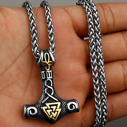 Nordic Viking Thor's Hammer Stainless Steel Necklace