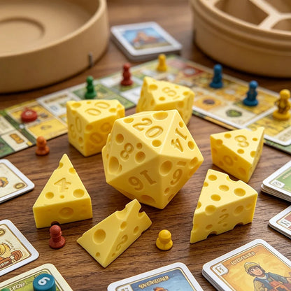 Cheese Themed 7pc Dice Set