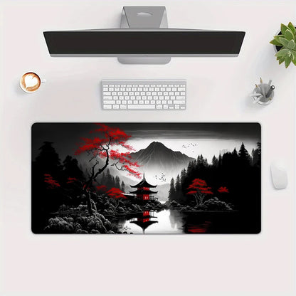Cherry Blossom Landscape Desk and Keyboard Mat