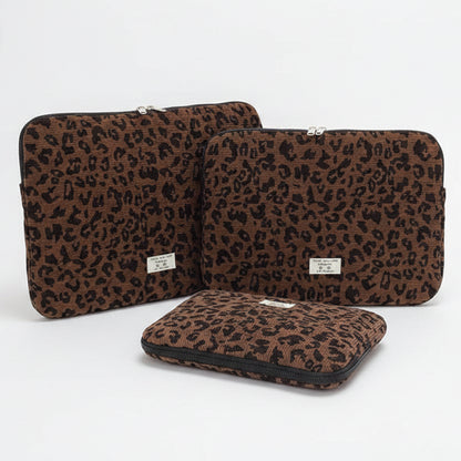 Brown Leopard Print Laptop Bag