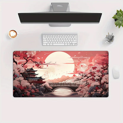 Cherry Blossom Landscape Desk and Keyboard Mat