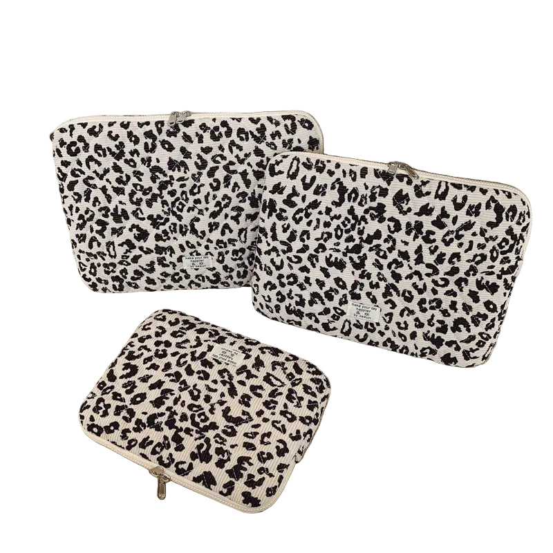Brown Leopard Print Laptop Bag