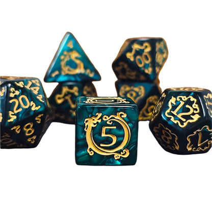 7 Piece DND Dice Set - Medieval Dragons