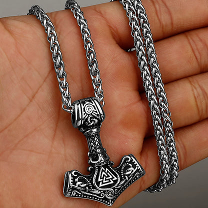 Nordic Viking Thor's Hammer Stainless Steel Necklace