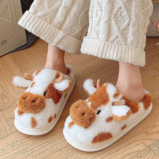 Adult Novelty Cow Indoor Slippers