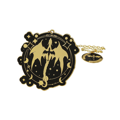 Metal Hanging Bookmark of Fourth Wing Dragons