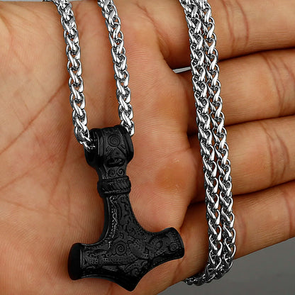 Nordic Viking Thor's Hammer Stainless Steel Necklace