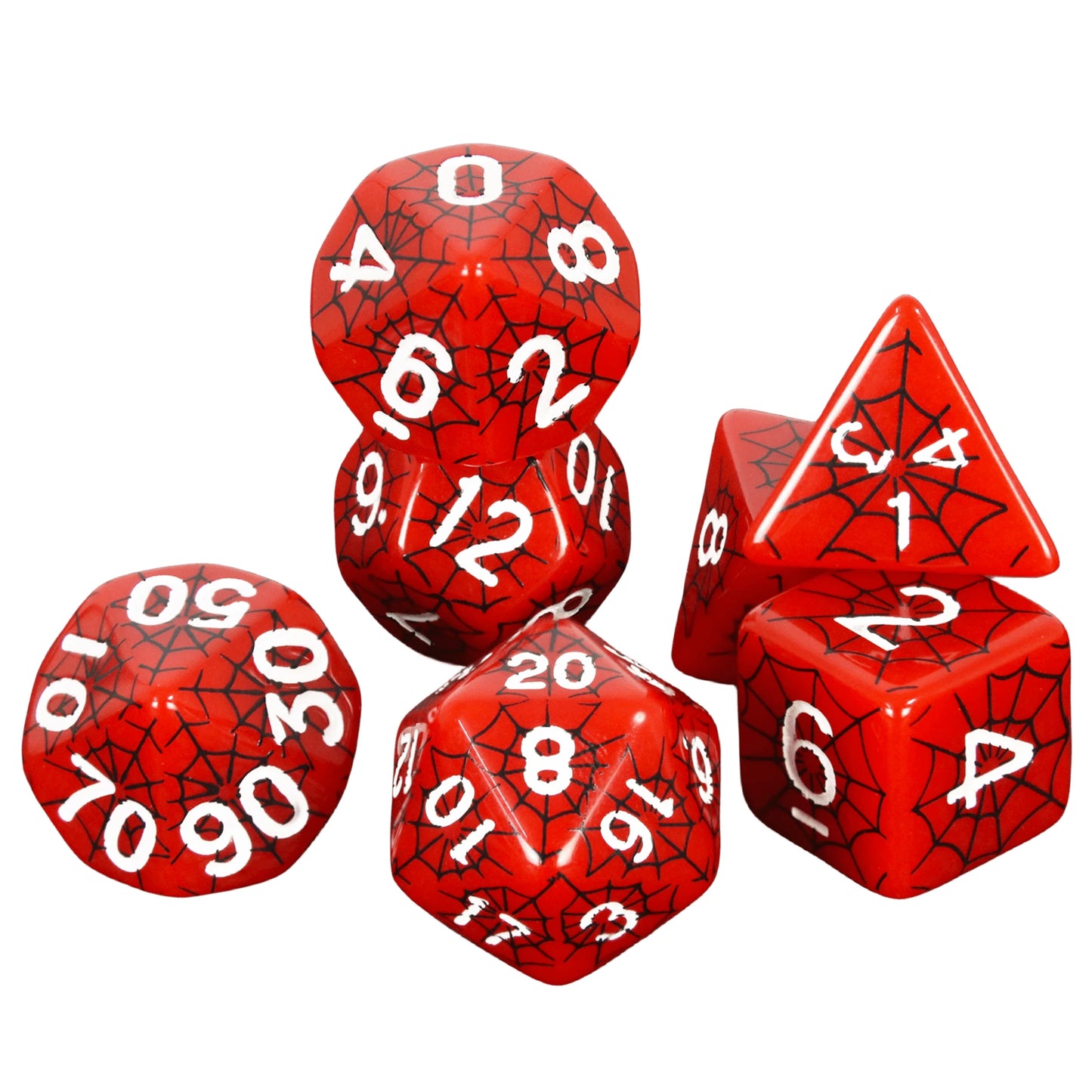 Spiderweb 7 Piece DND Dice Set
