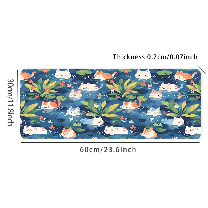Cat Swimming Spot Computer Desk Mat