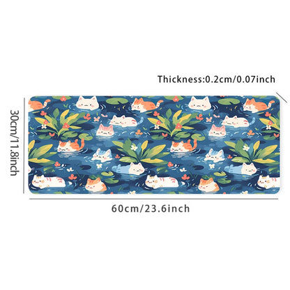 Cat Swimming Spot Computer Desk Mat