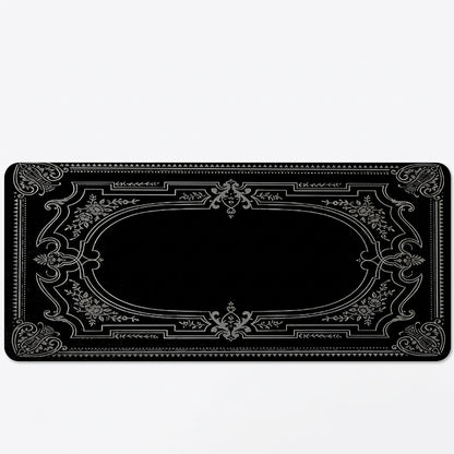 Black Baroque Desk Mat – Ornate Gothic Gaming Mouse Pad