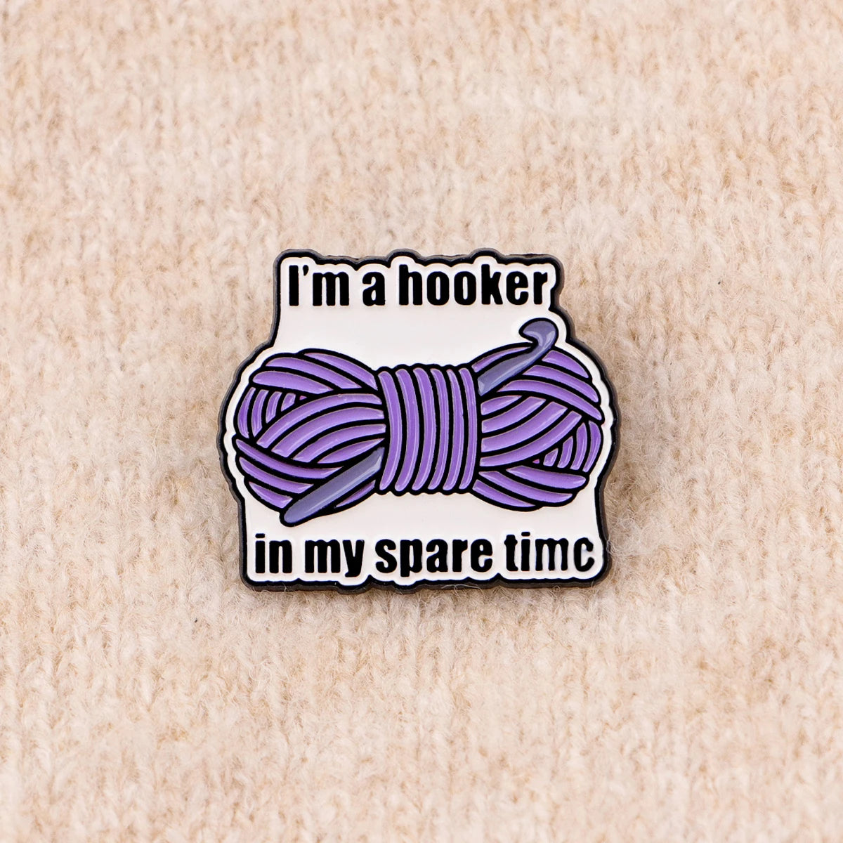 Knitting Hooker Funny Enamel Pin