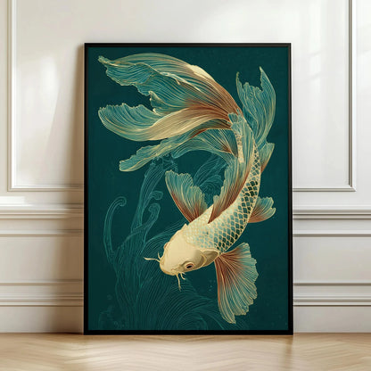Yin Yang Japanese Koi Canvas Wall Art