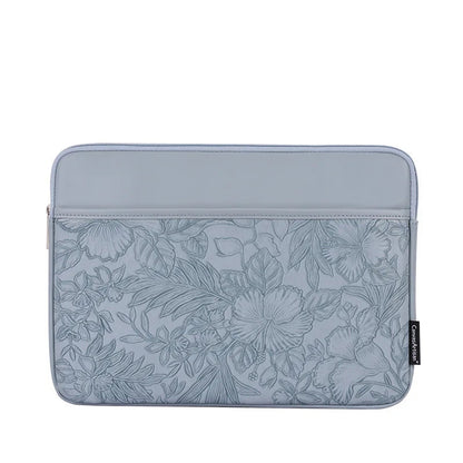 Floral Embossed PU Leather Laptop Bag