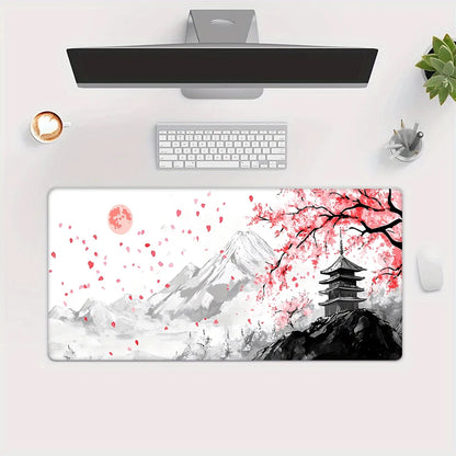 Cherry Blossom Landscape Desk and Keyboard Mat