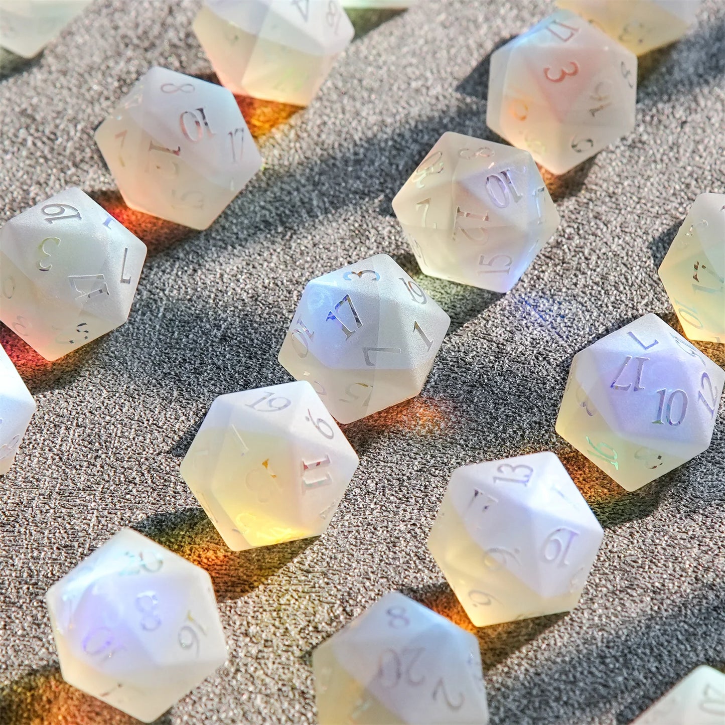 Frosted Rainbow DND Dice Set