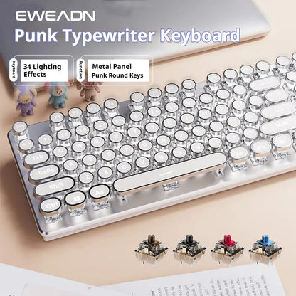 EWEADN TK100 Punk Typewriter Mechanical Gaming Keyboard
