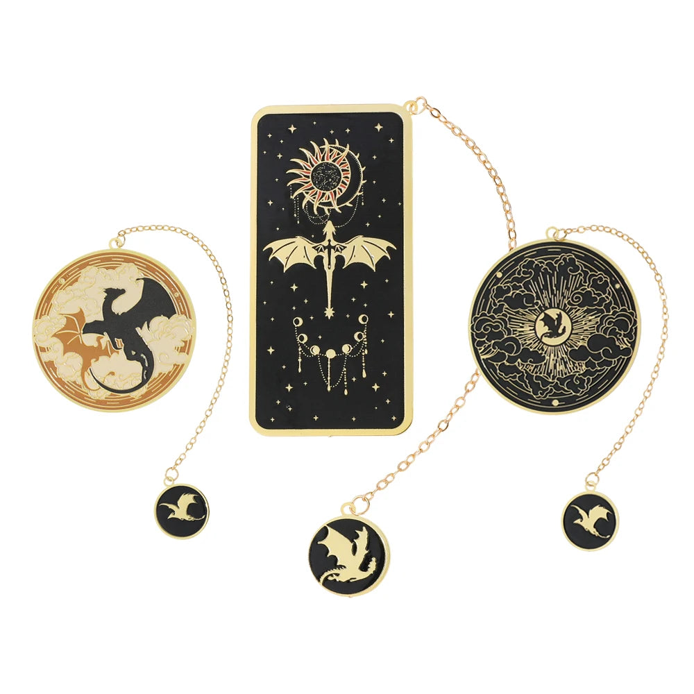 Metal Hanging Bookmark of Fourth Wing Dragons