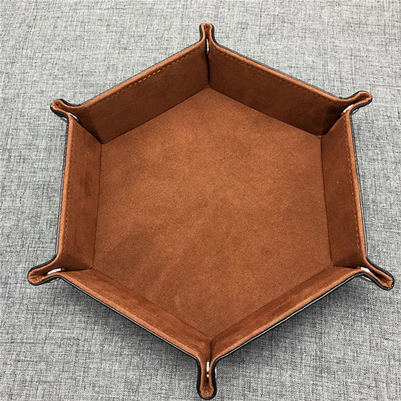 Folding Dice Tray – PU Leather & Velvet Rolling Tray