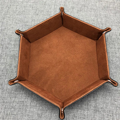 Folding Dice Tray – PU Leather & Velvet Rolling Tray